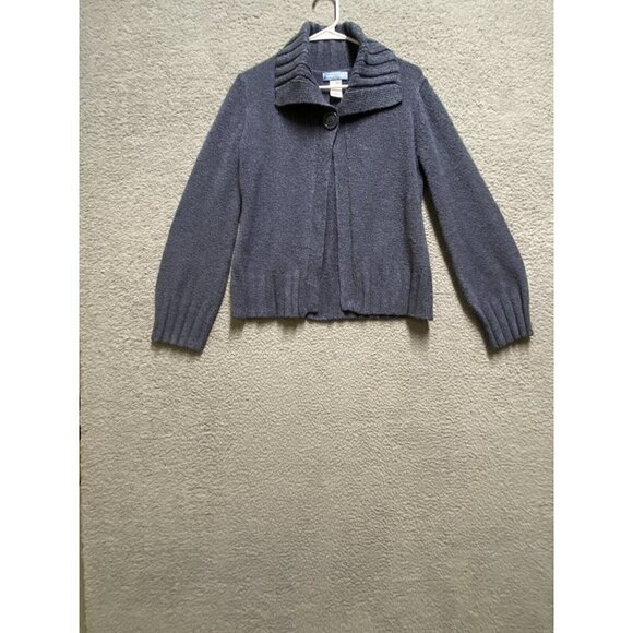 Women's CLASSIC ELEMENT 1 Button Open Cardigan Sweater Blue Sz S/C - Picture 1 of 5